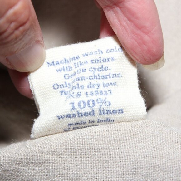 Dr. Flax Womens Linen Button Down Tunic with Pockets 3/4 Sleeve Size S/M Beige - Picture 9 of 9